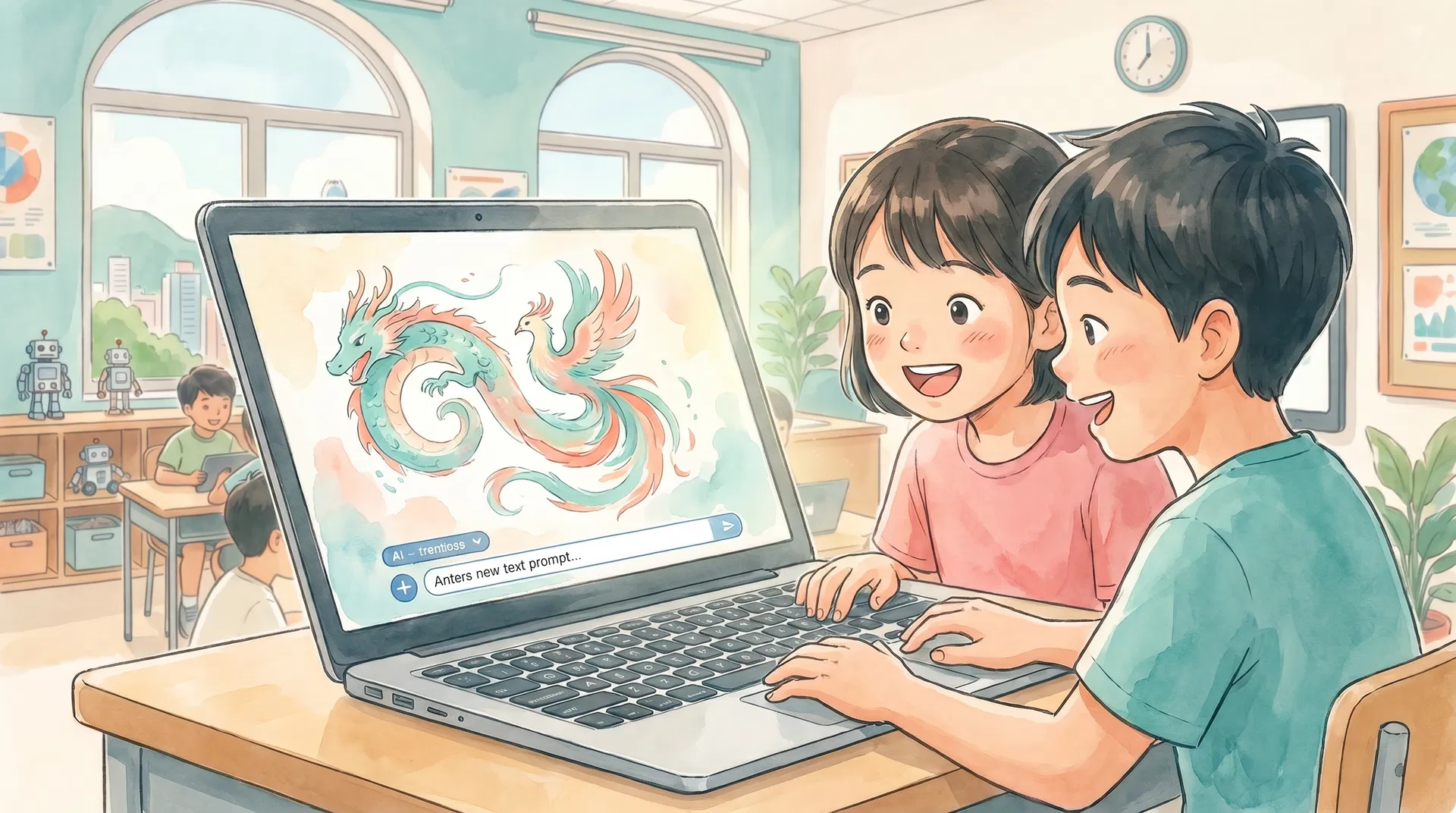 kids ai course hong kong workshop on-site | ai art class for children experience | FlintHub Academy HK