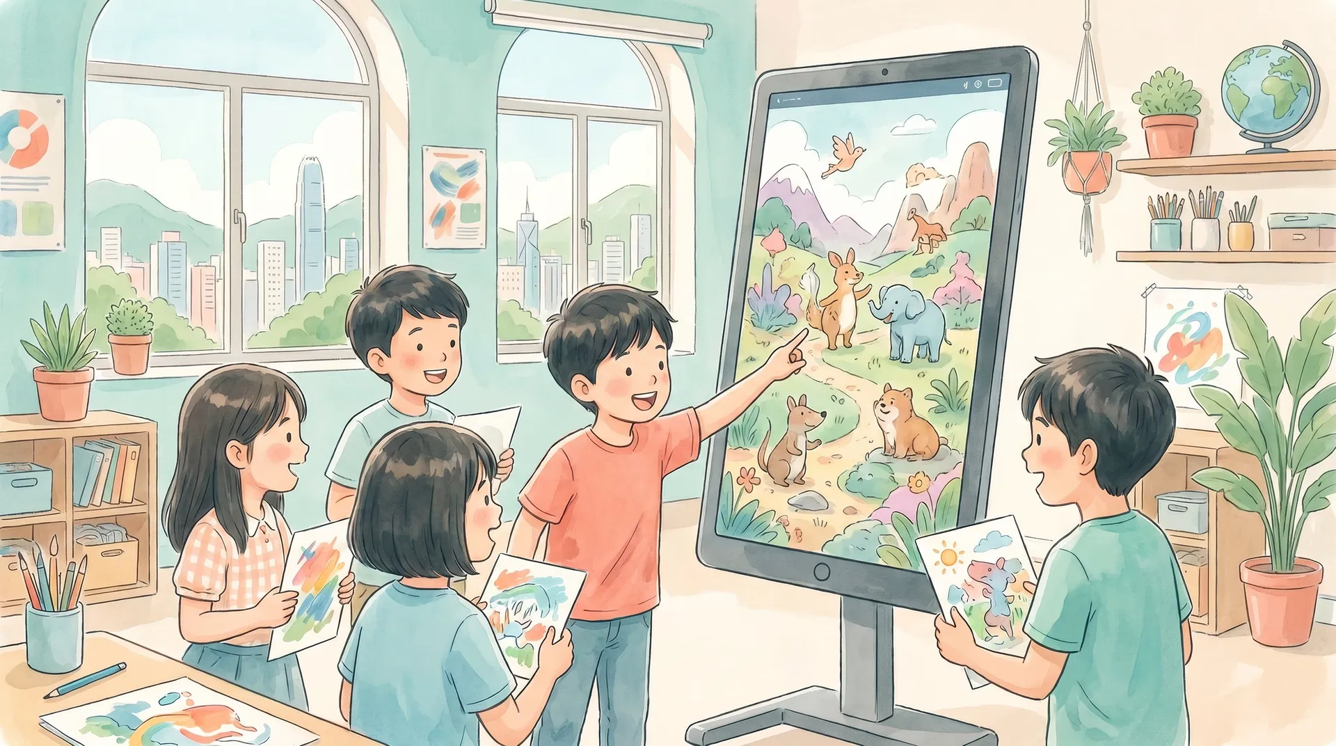 kids ai course hong kong corporate team-building activity | ai art class for children experience | FlintHub Academy Hong Kong