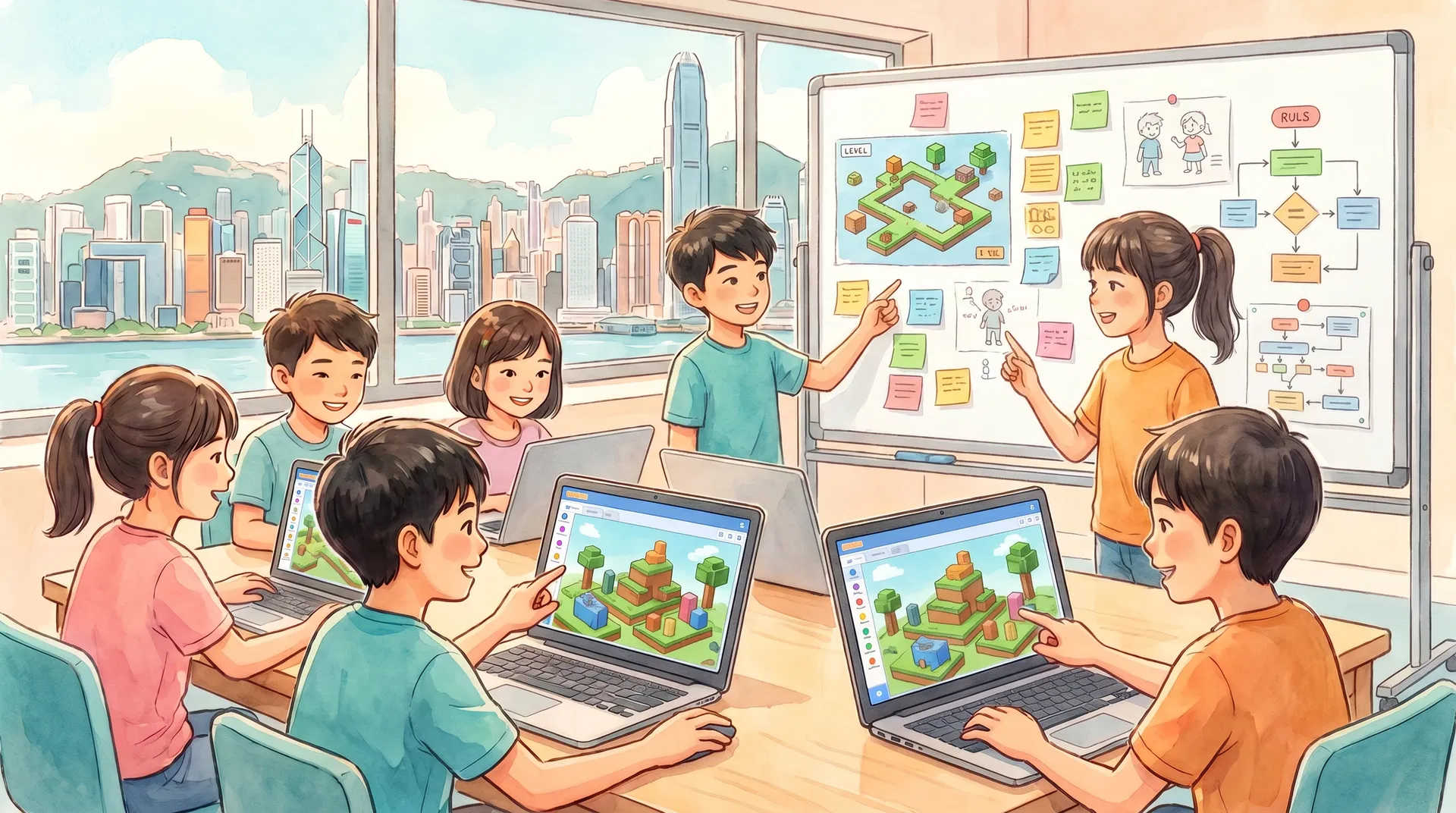遊戲開發課程 到校教學場景｜Minecraft課程 教育合作案例