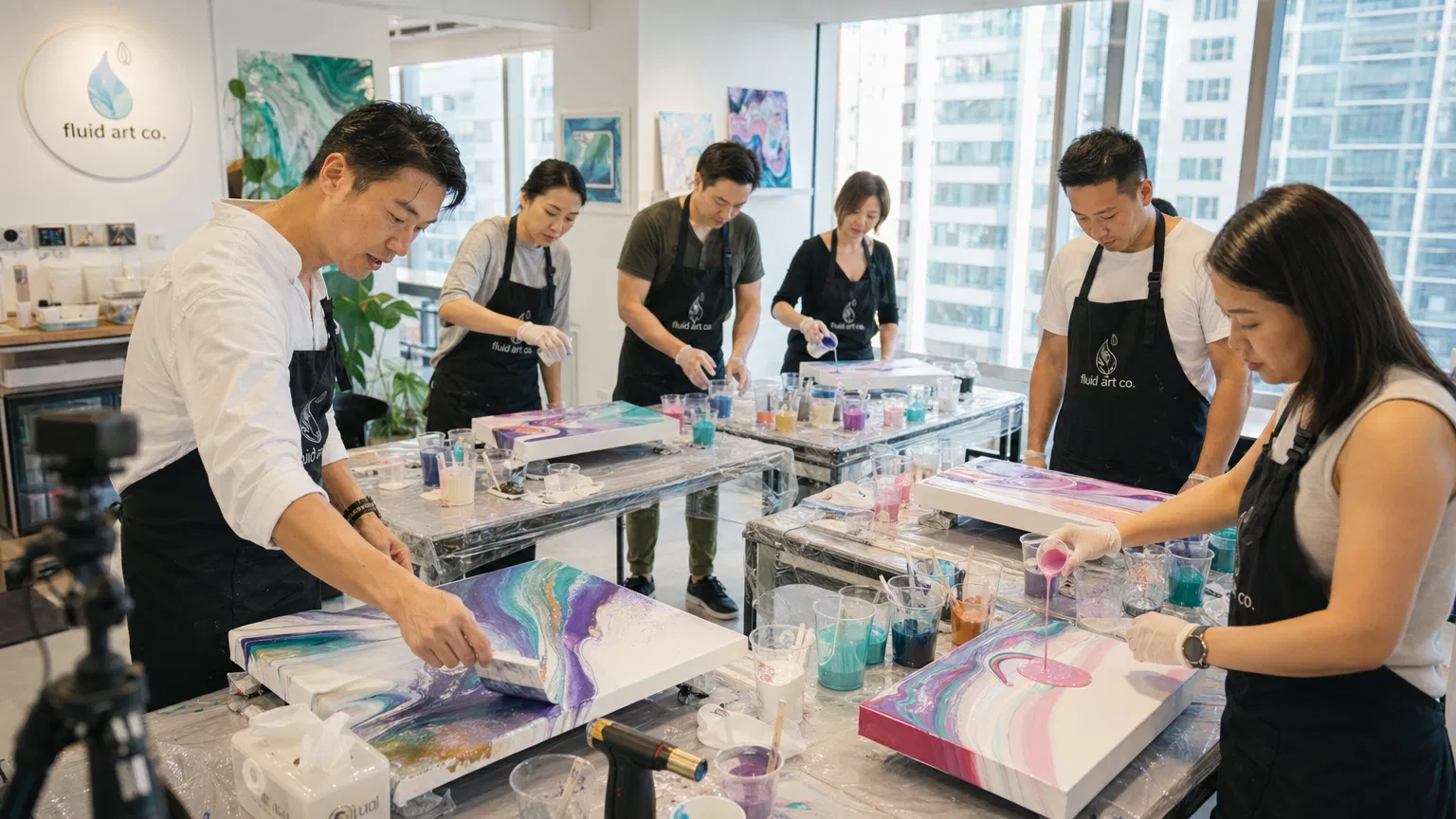 流體畫 課堂實錄｜Fluid Art Workshop × 香港學員作品｜FlintHub Academy