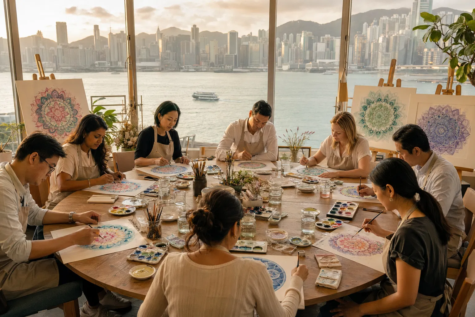 圓圈畫 工作坊現場｜曼陀羅繪畫 體驗｜FlintHub Academy 星火創藝學院