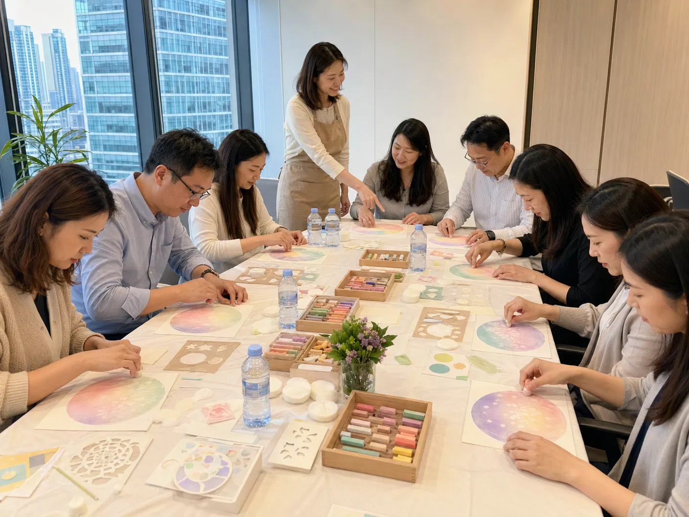 和諧粉彩 學員完成作品｜結合 藝術工作坊 與 創意課程 主題