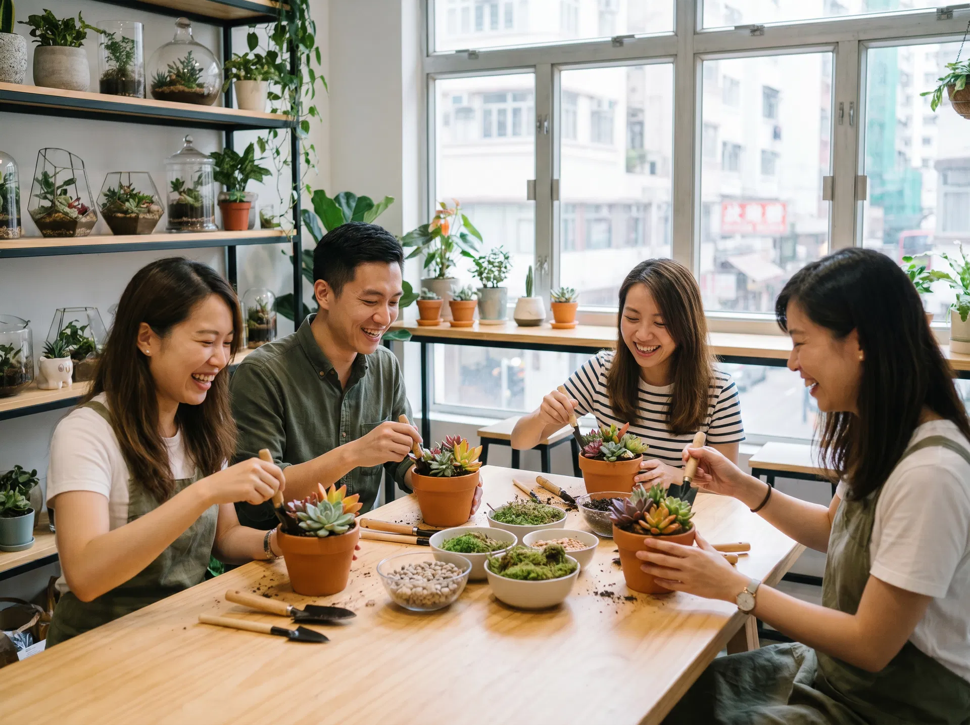 多肉植物工作坊 學員完成作品｜結合 多肉盆栽 與 多肉植物diy 主題