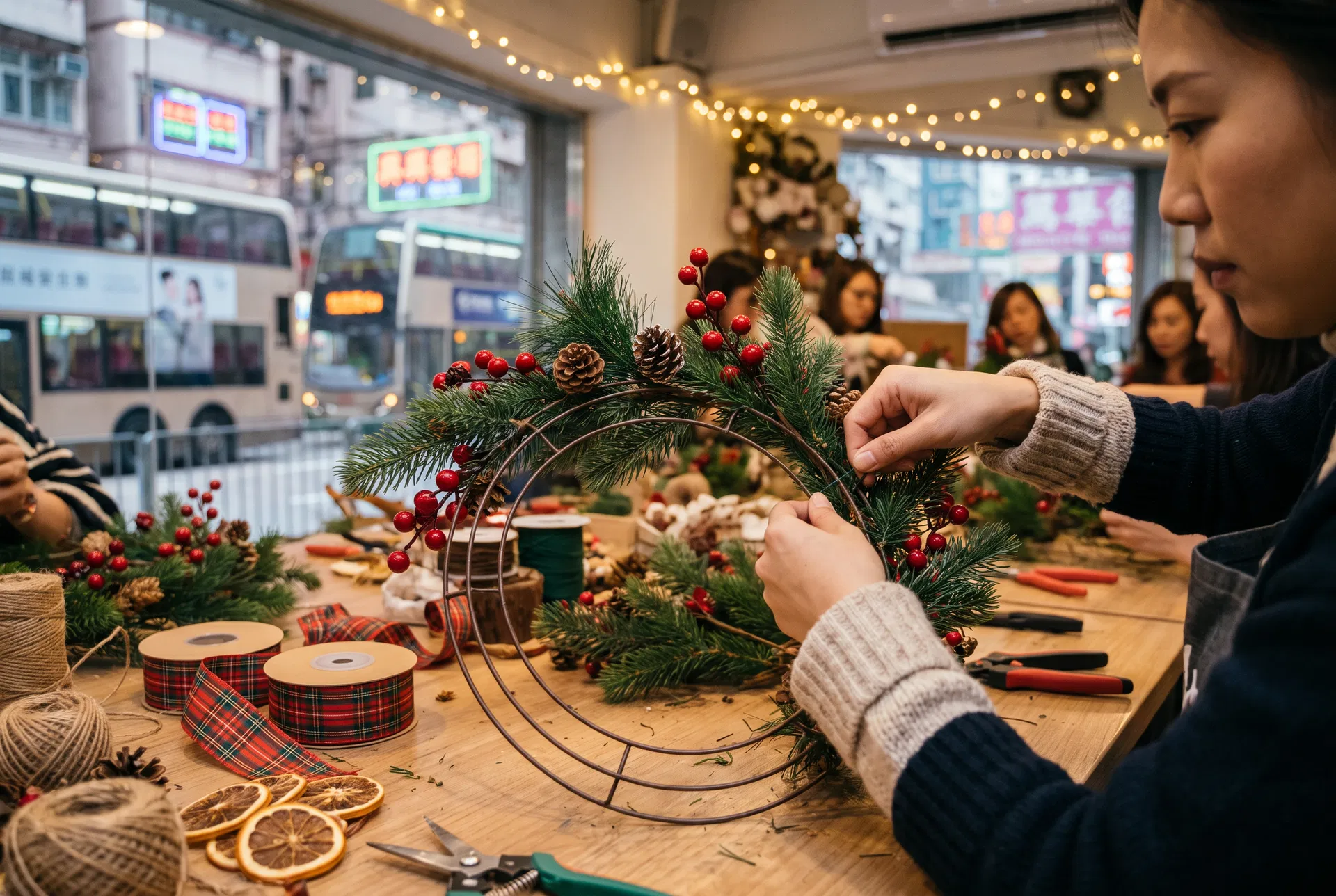 聖誕花環工作坊 導師一對一教學｜聖誕花環班 香港