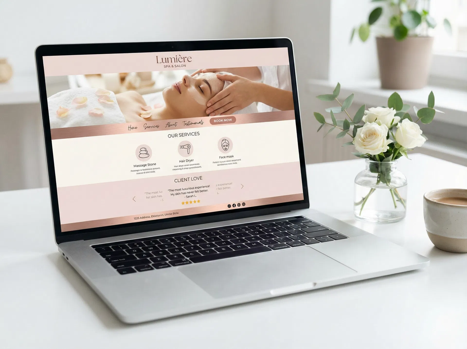 Lumière Spa & Salon website mockup
