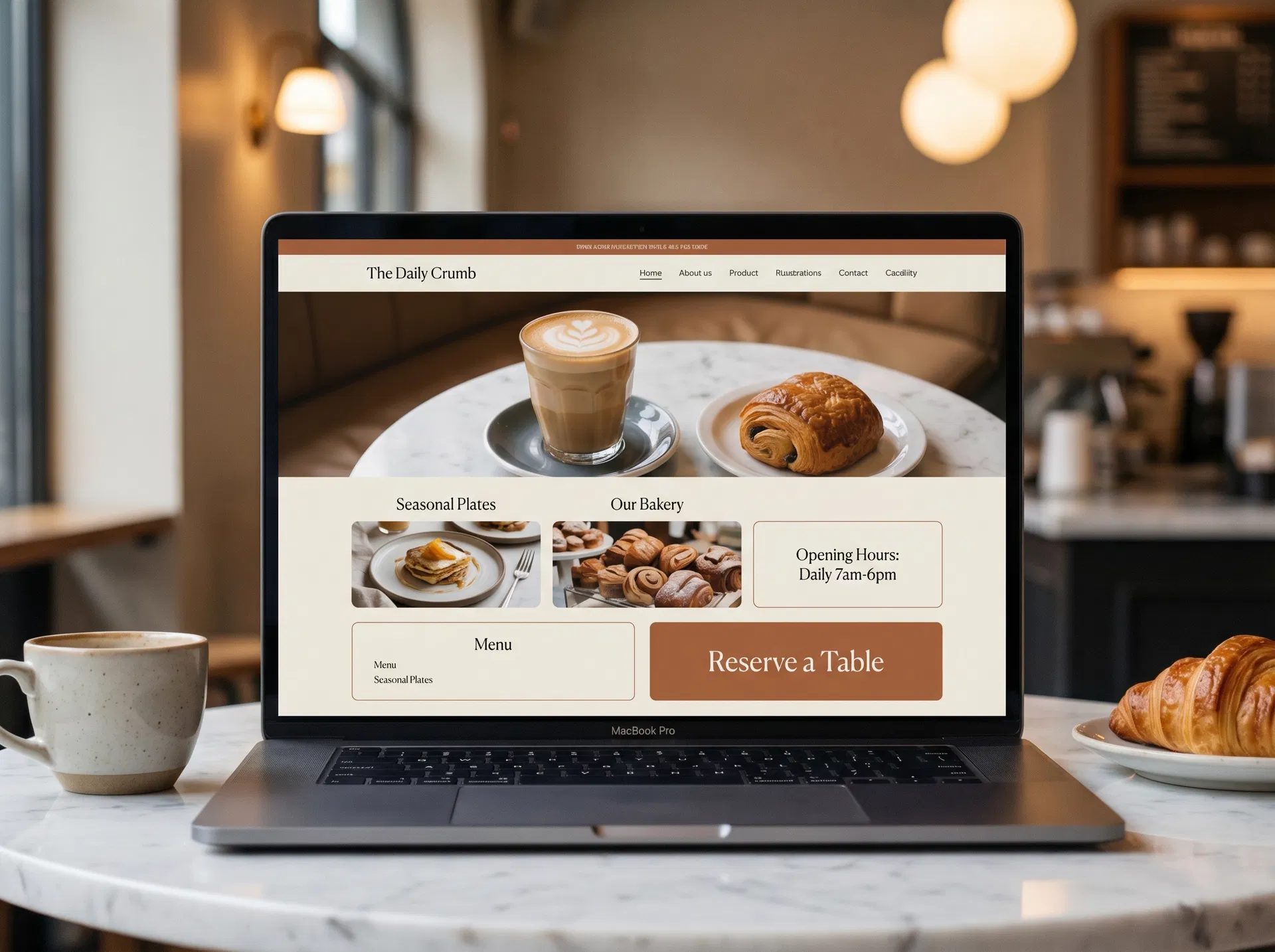 The Daily Crumb website mockup
