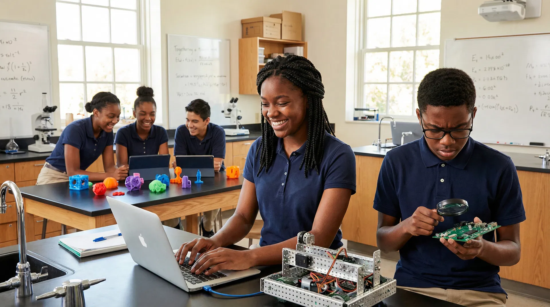 Students in STEM classroom