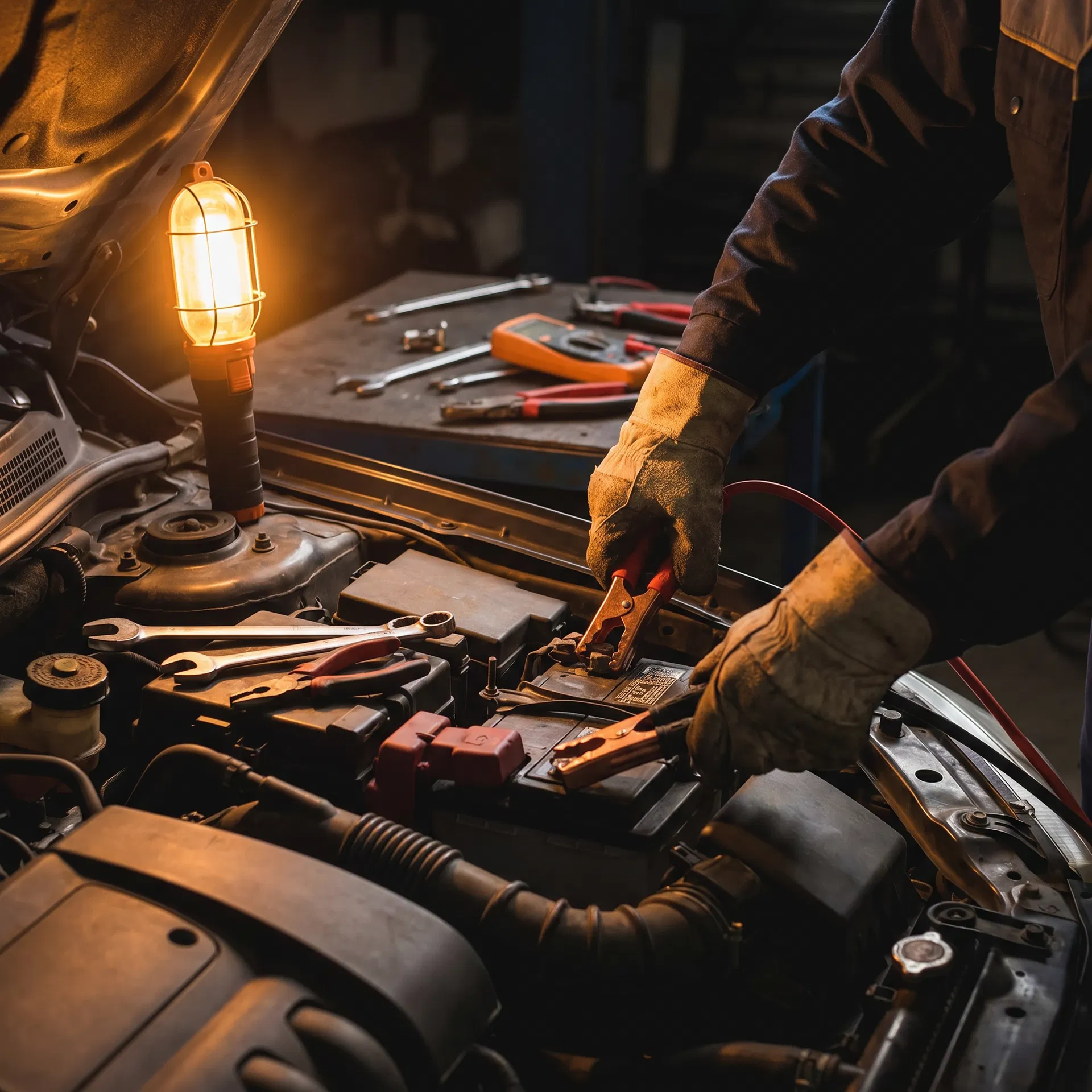 Professional battery service by Apex Towing