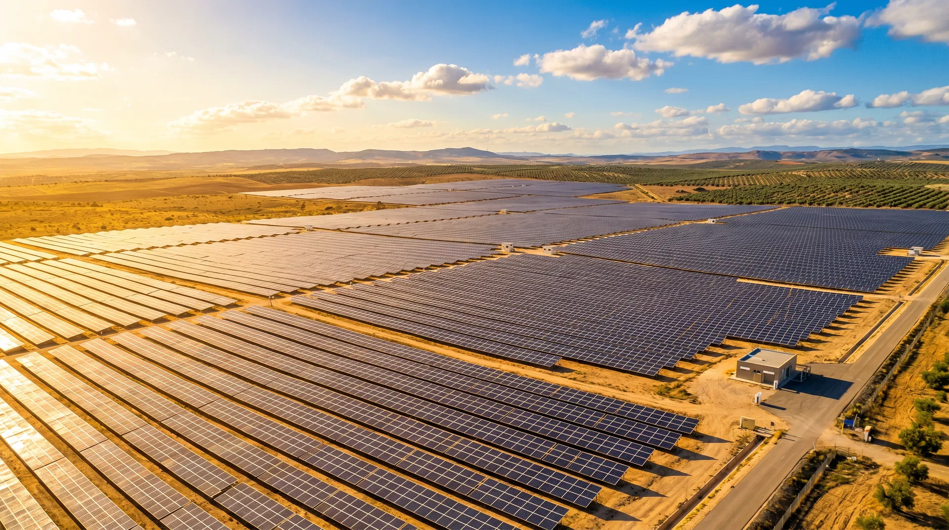 Campo de paneles solares