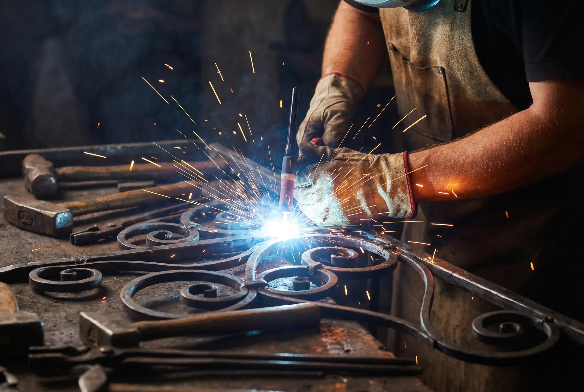 Ironworks craftsman at work
