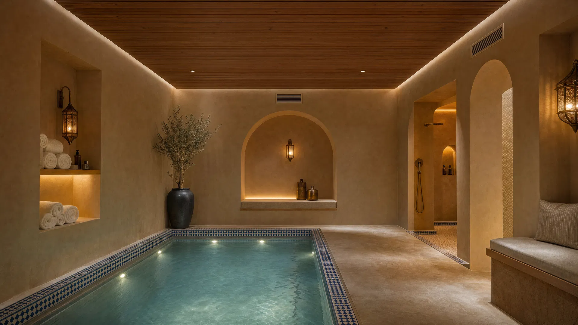 Petit spa-pool en UG · Sous-sol spa