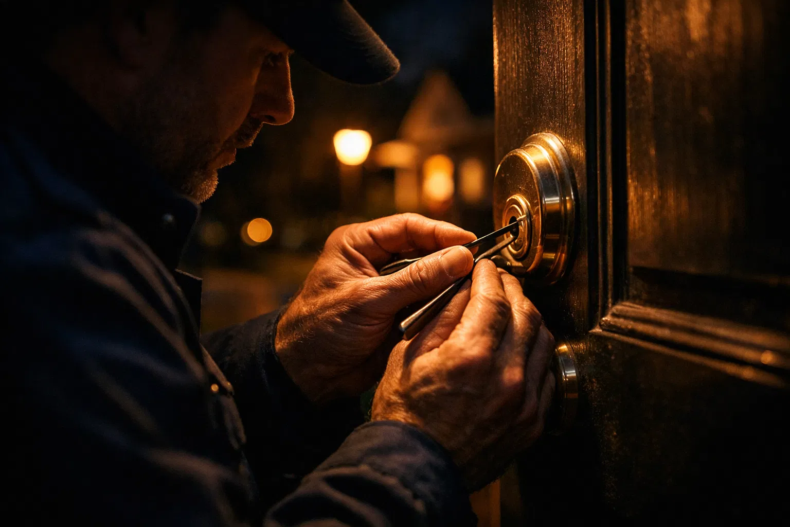 Emergency locksmith at work