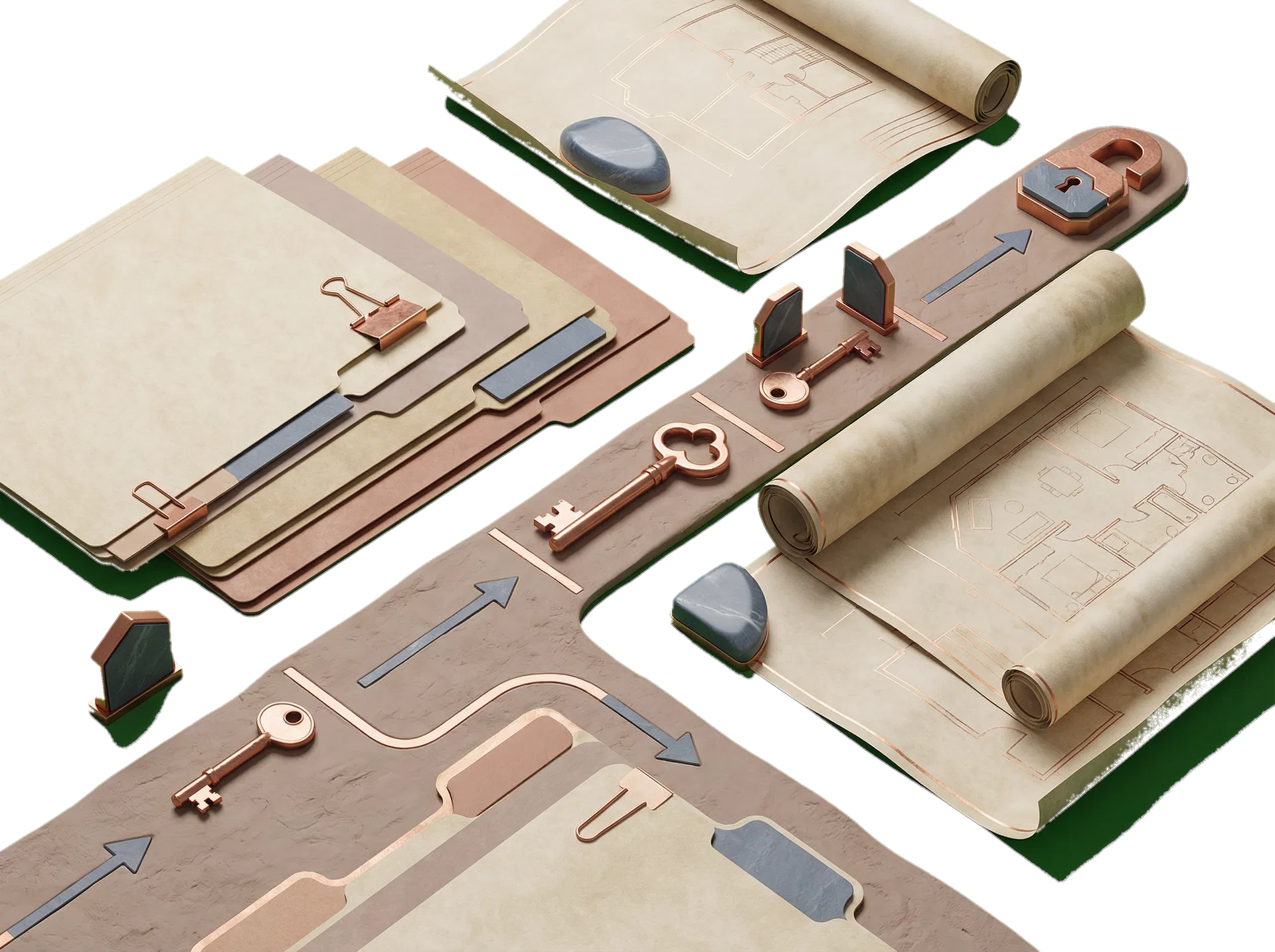 Clients reviewing and signing real estate closing documents with an escrow professional