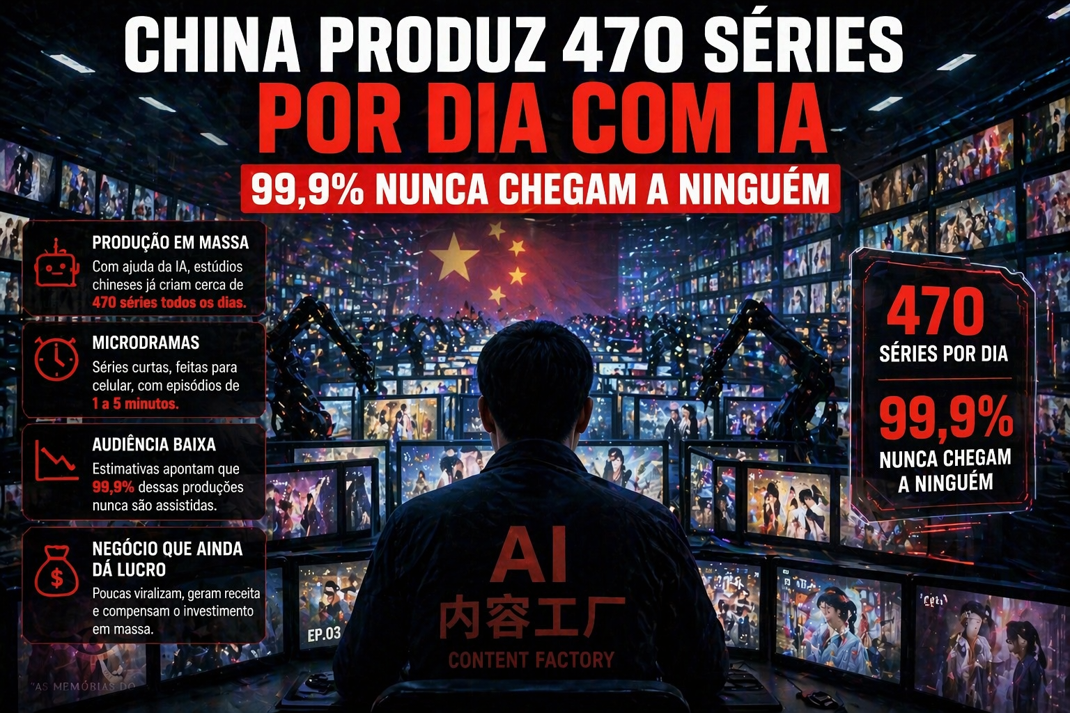 🚨 IA TÁ CRIANDO CENTENAS DE SÉRIES POR DIA NA CHINA… E QUASE NINGUÉM VÊ