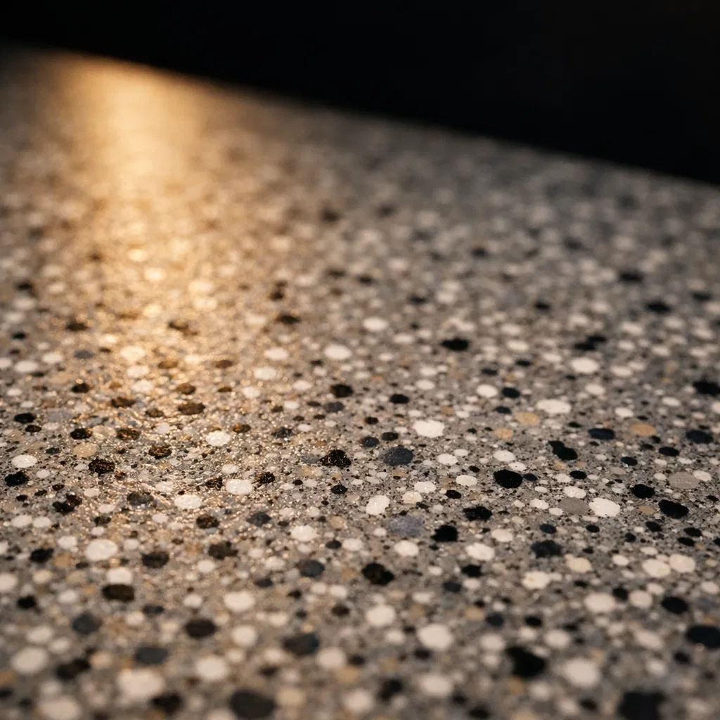 Epoxy benchtop close-up detail