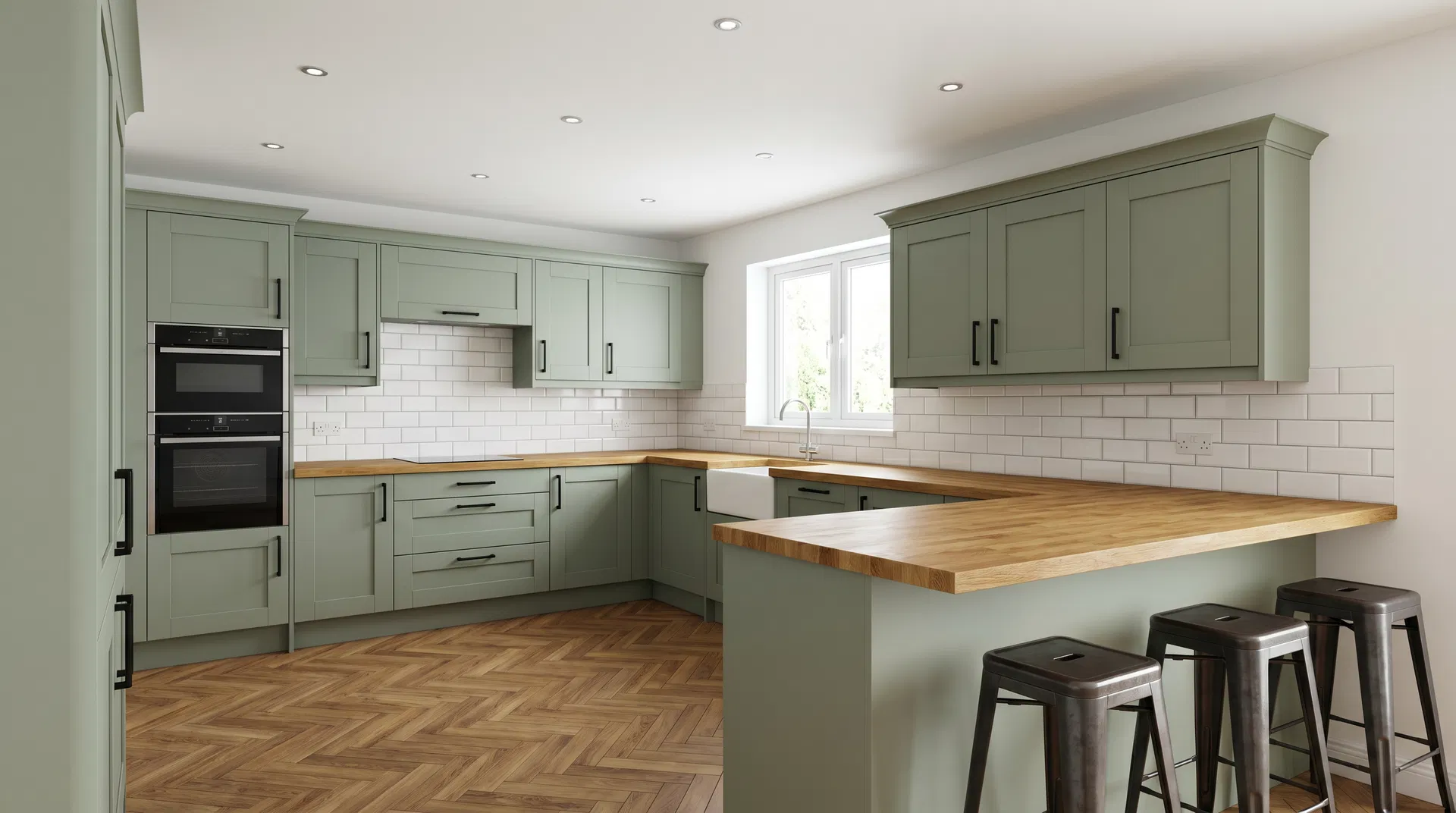 G-Shaped kitchen layout