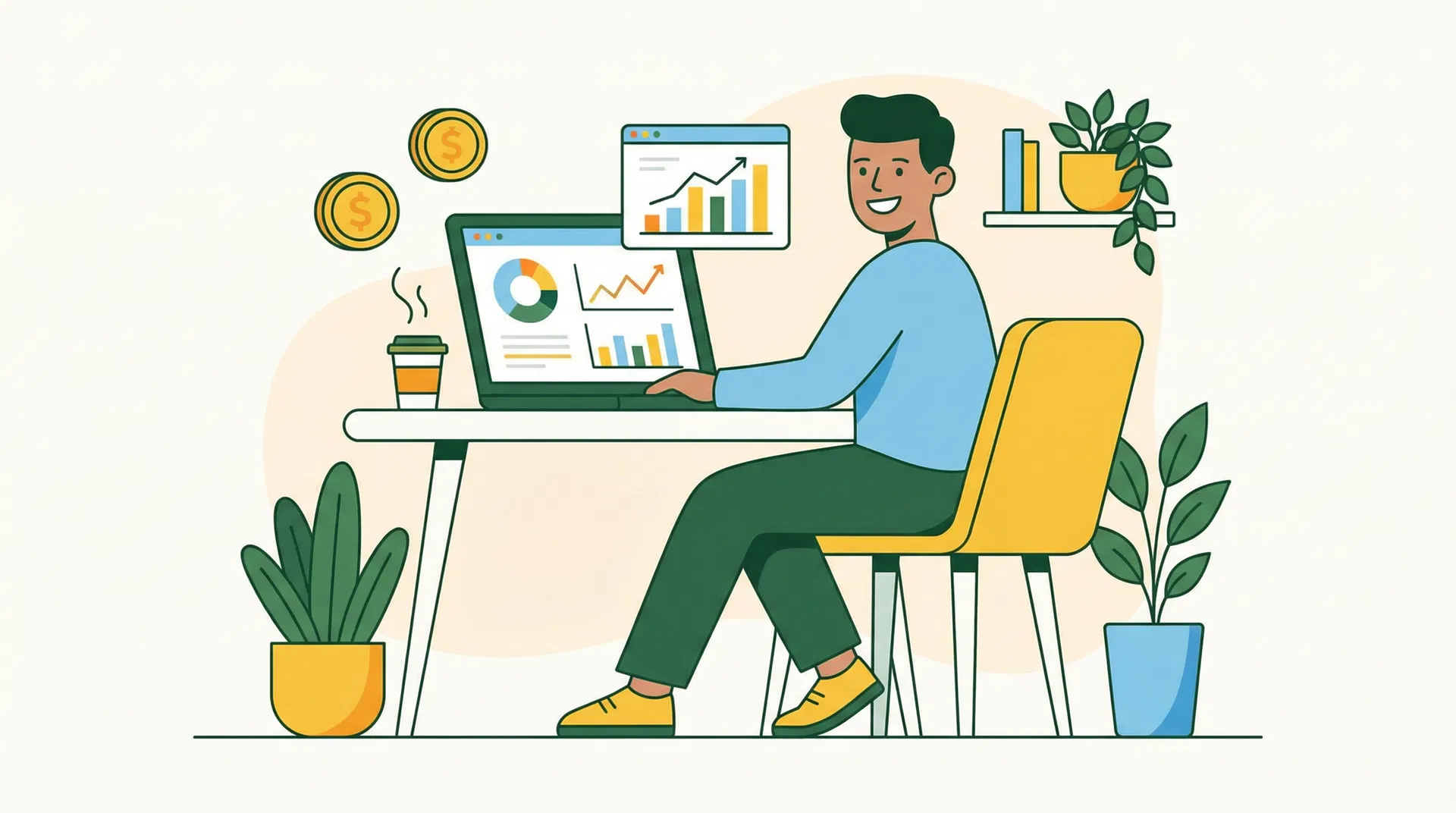 Person using financial tools