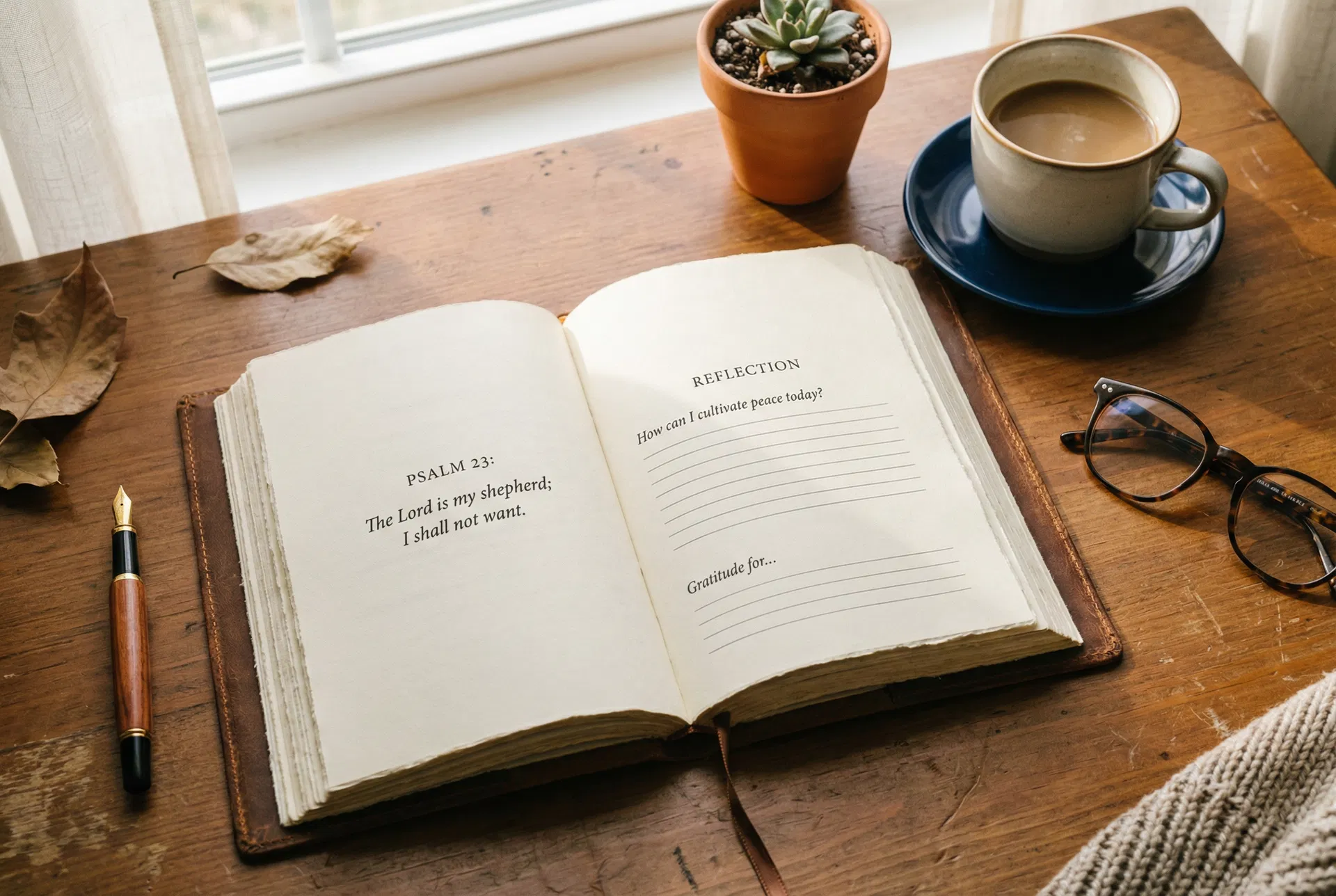 Inside a weekly devotional spread