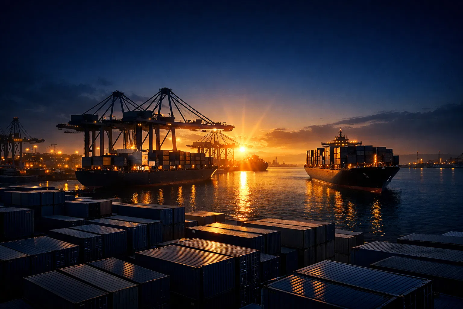 Porto de comércio internacional