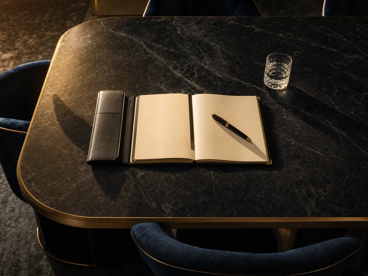 Private banking strategy dossier on executive desk