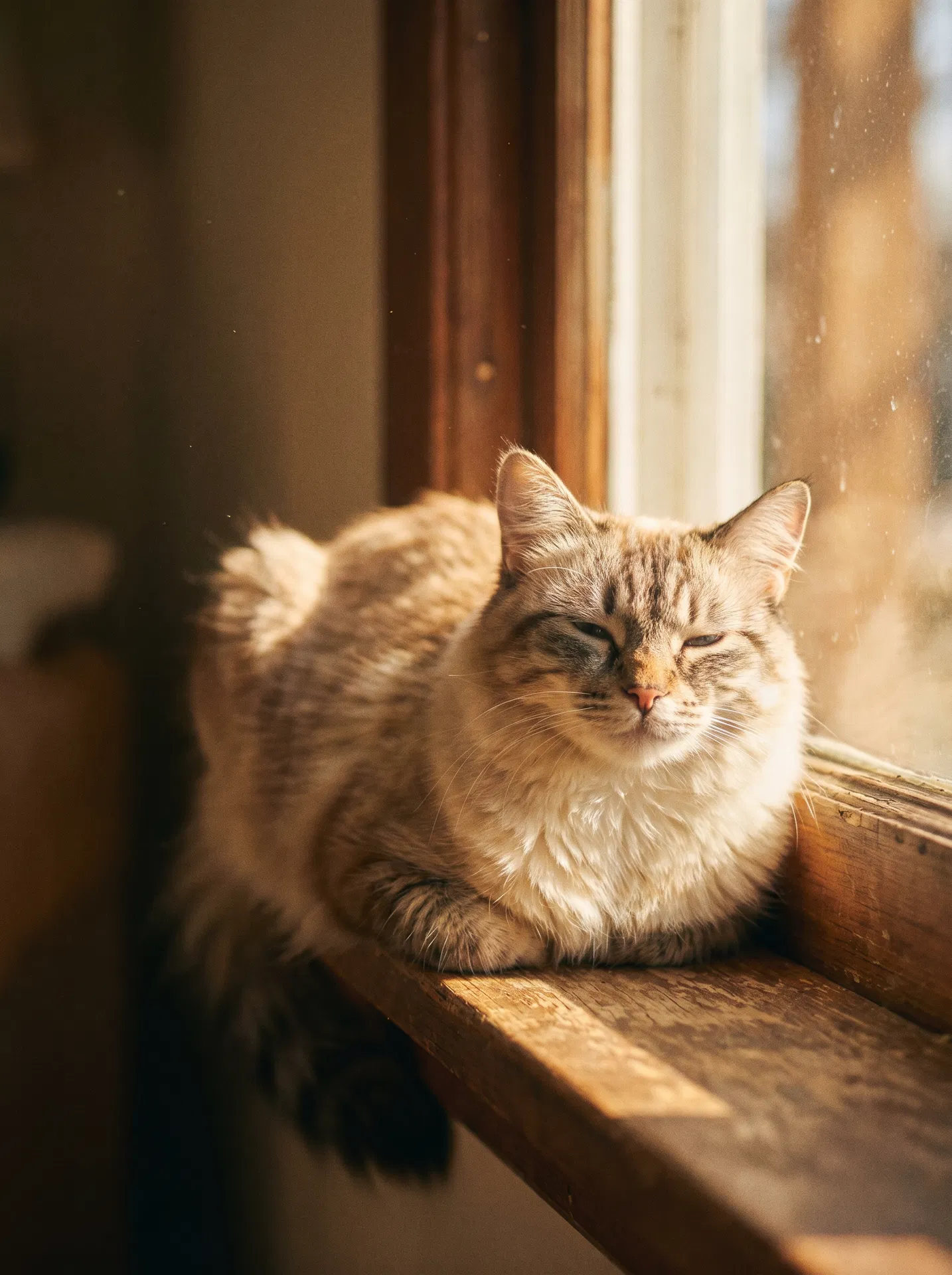 Cat in warm sunlight
