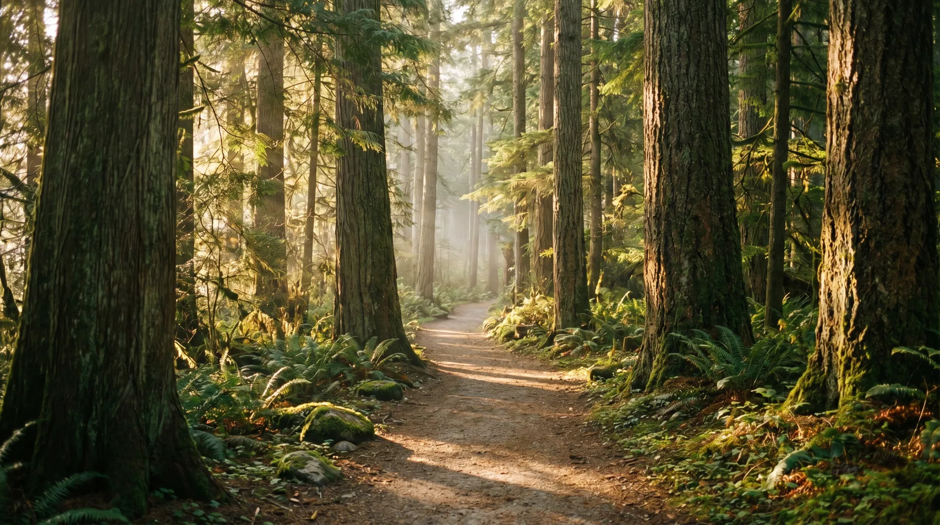 Clear path through a forest