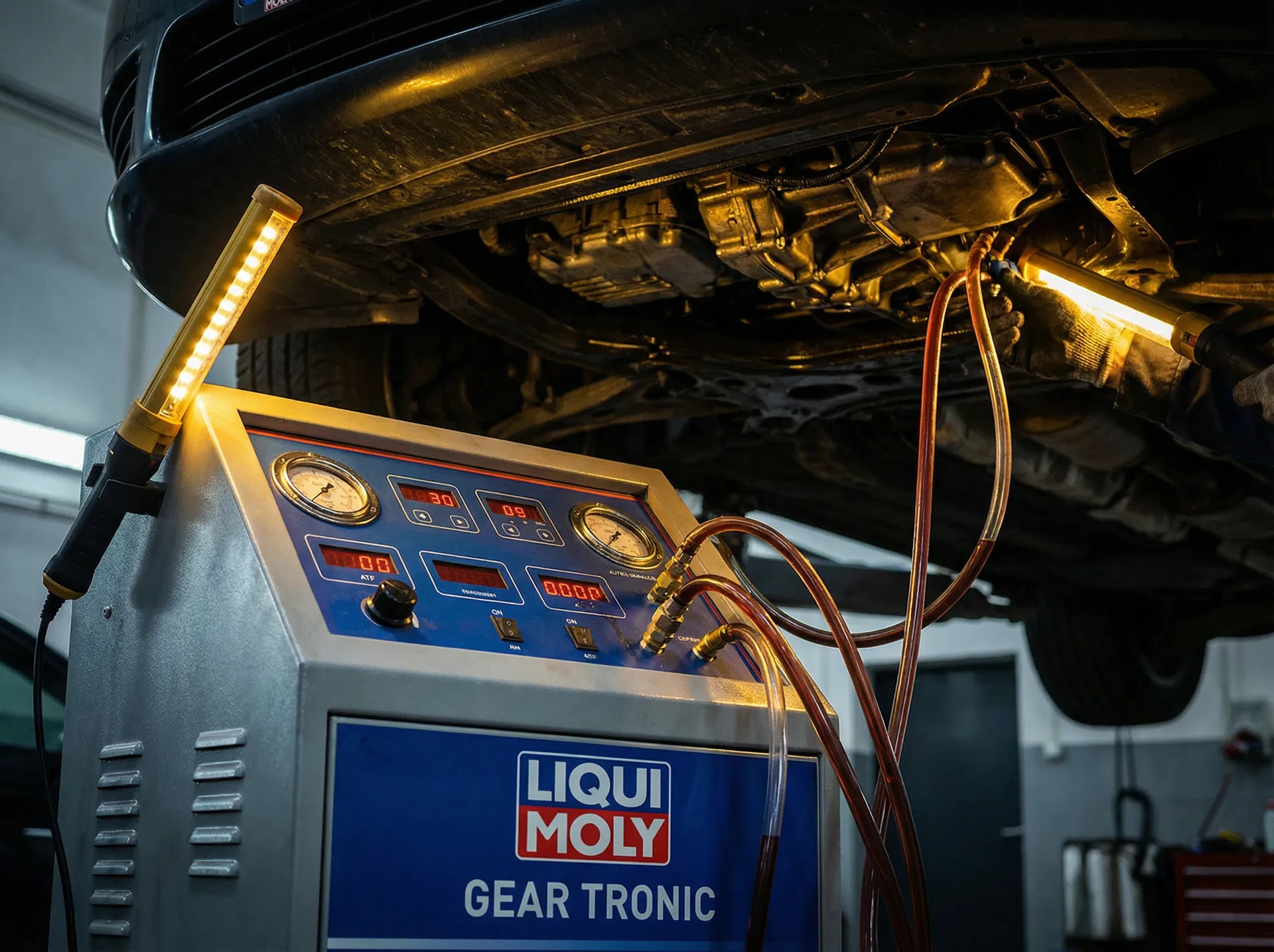 Professionelle Automatikgetriebe-Spülung mit Liqui Moly Gear-Tronic Maschine in Düsseldorf