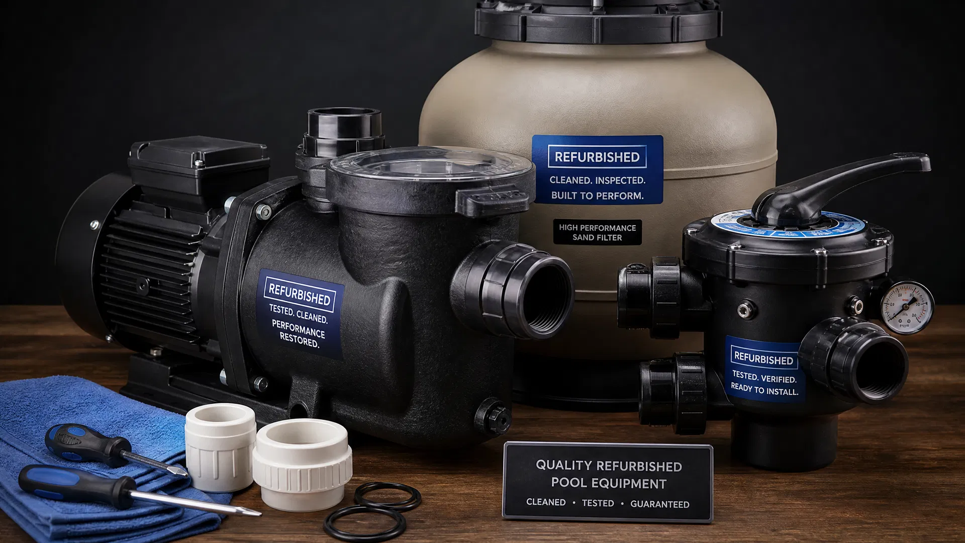 Refurbished pool equipment