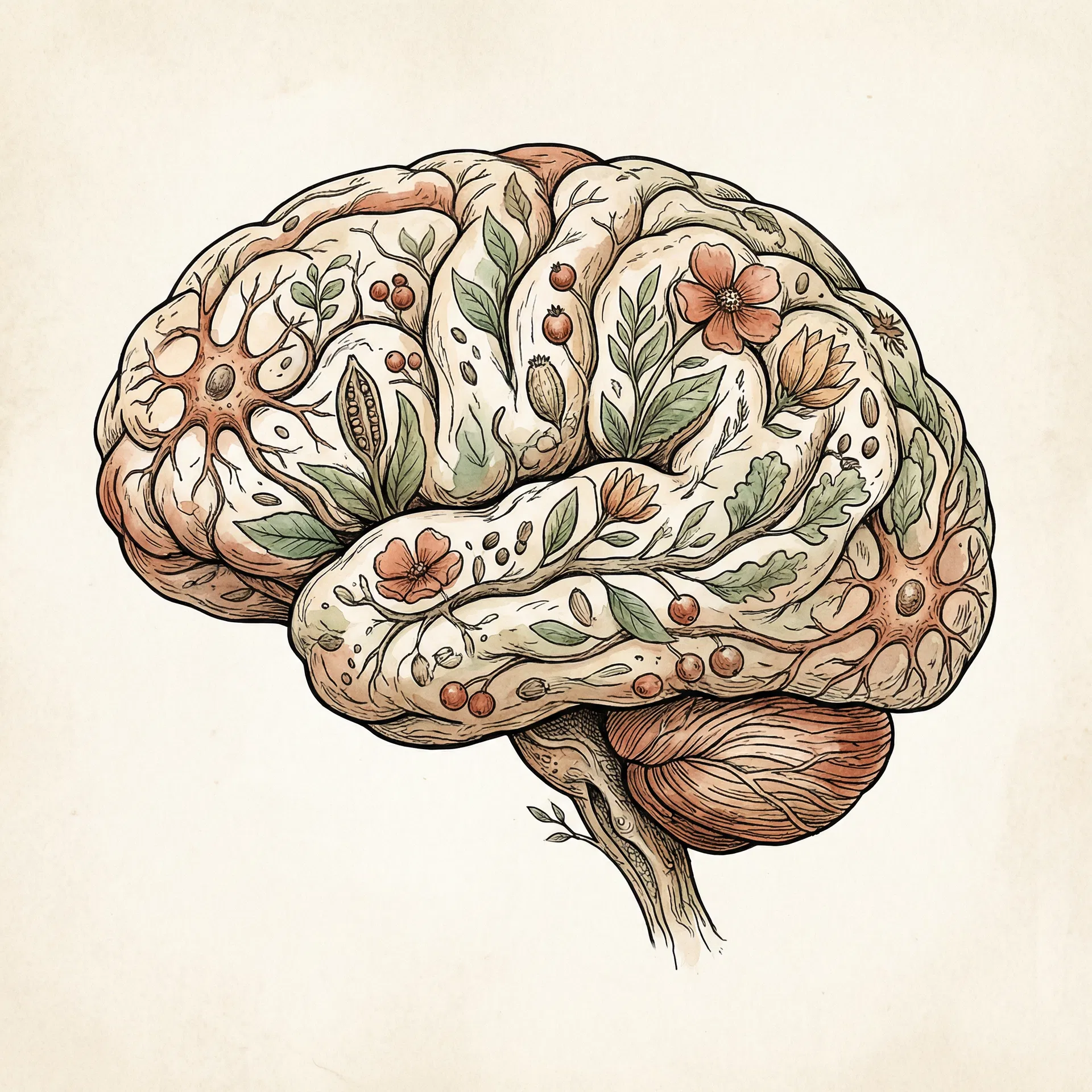 Botanical brain illustration