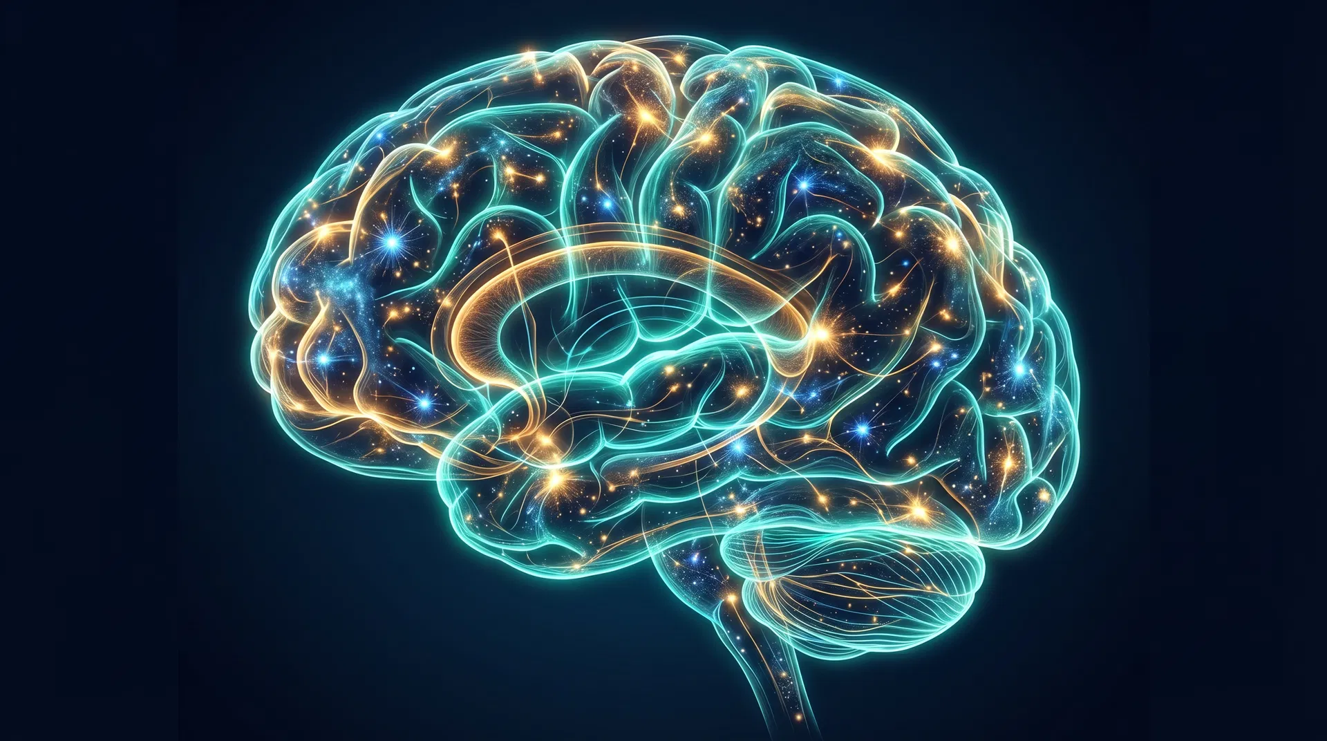 Bioluminescent brain with active neural pathways