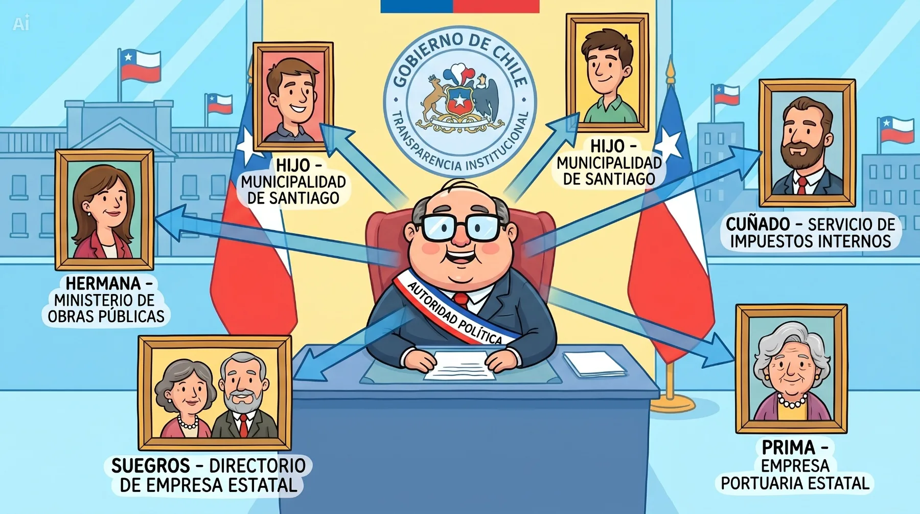 Imagen del concepto: Lazos de familia & amiguismo