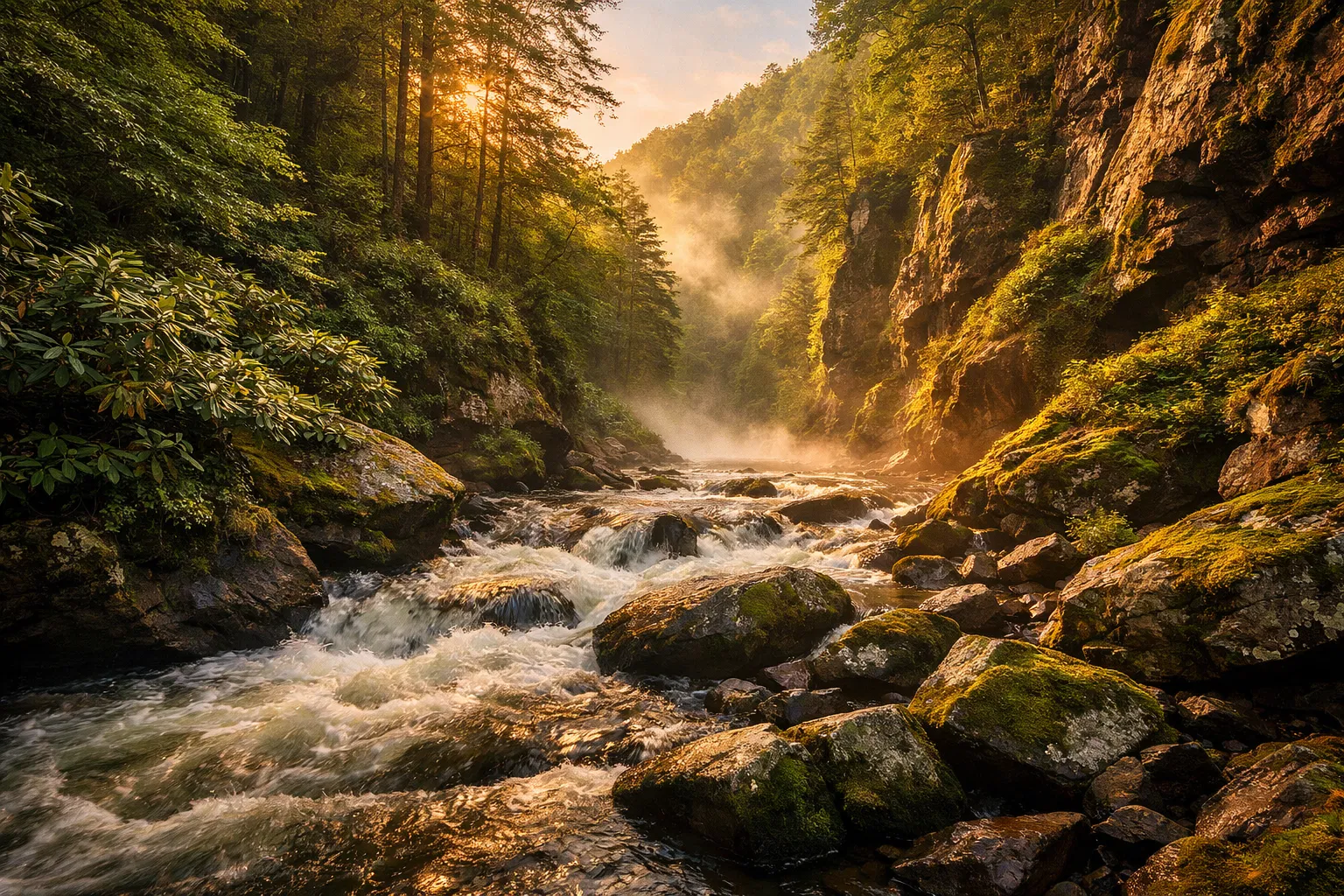 The Doe River Gorge at Roan Mountain, Tennessee