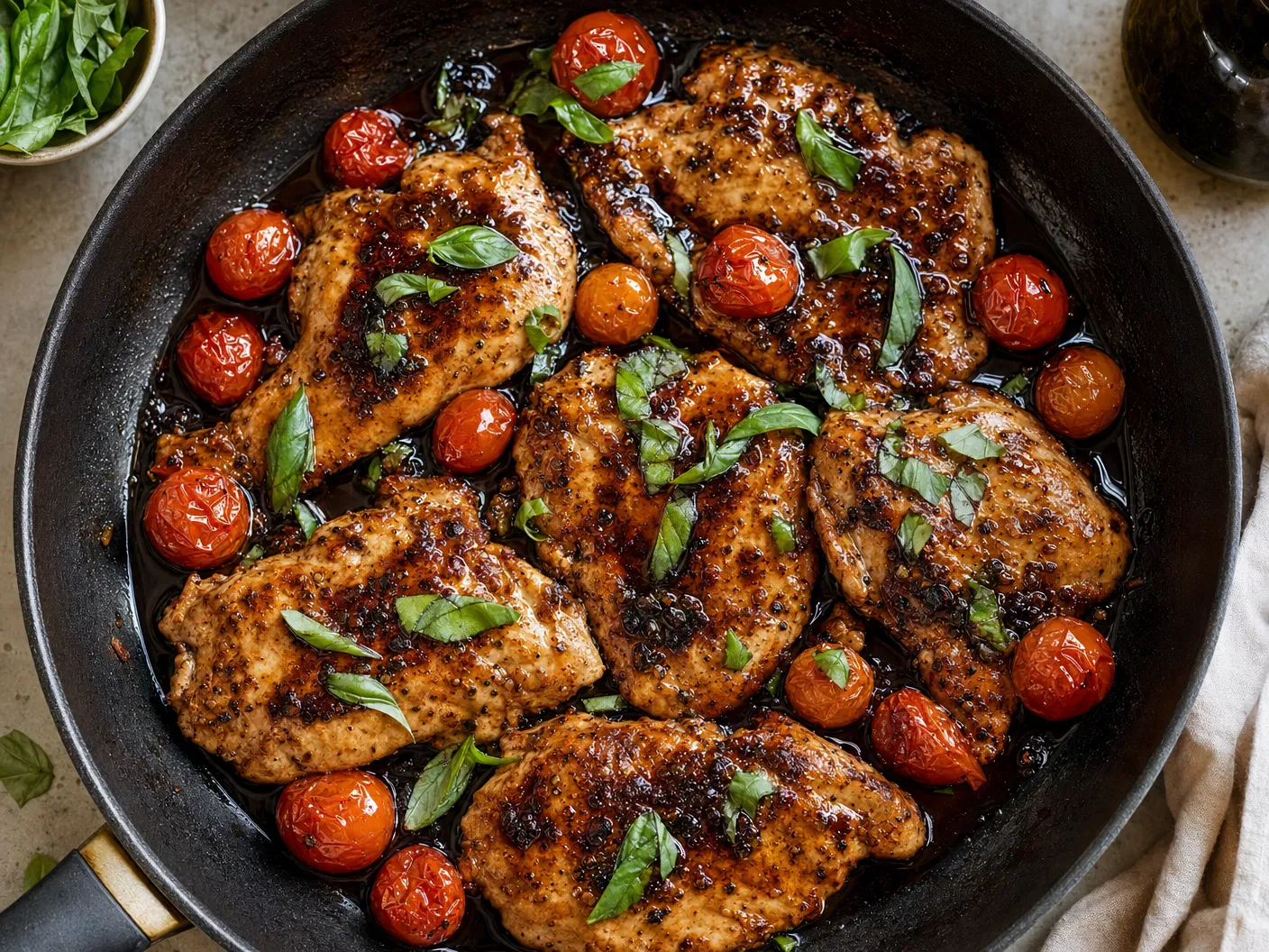 Balsamic Glazed Chicken and Tomatoes