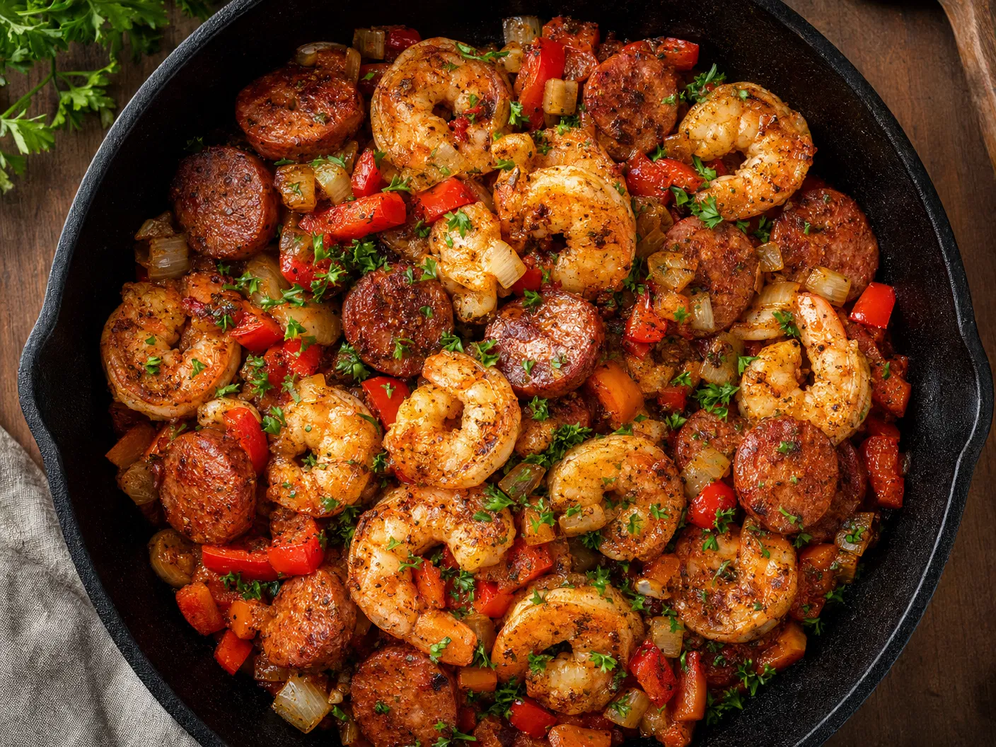 Cajun Shrimp and Sausage Skillet
