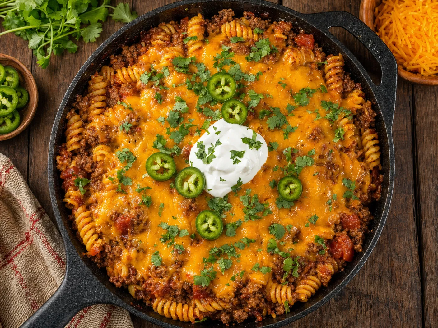 Cheesy Taco Pasta Skillet