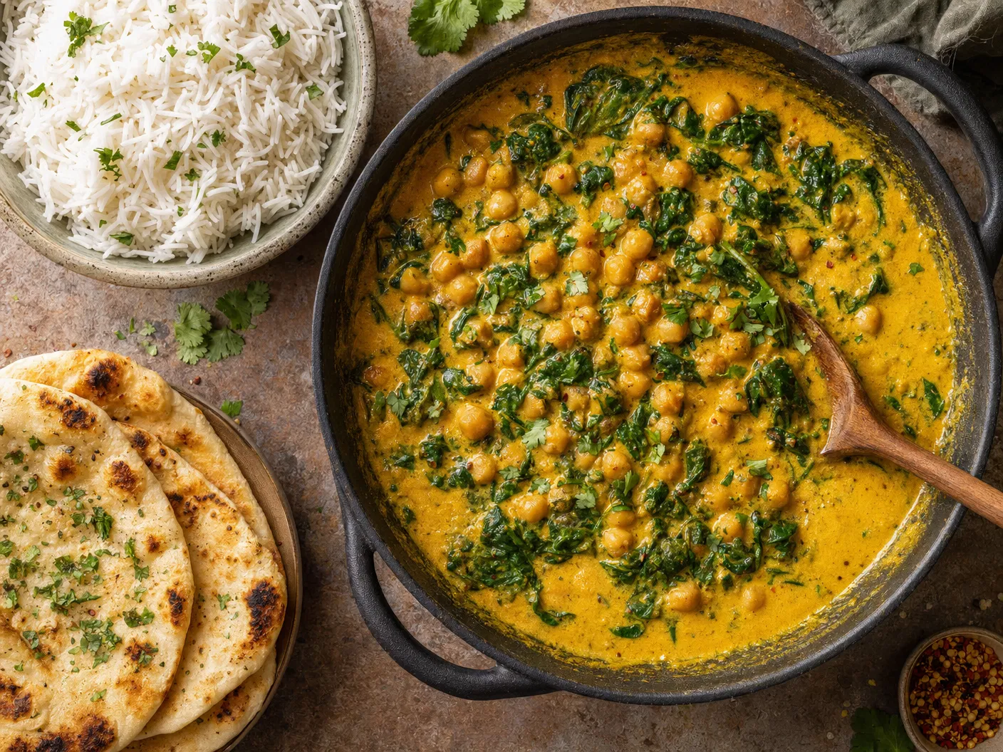 Creamy Spinach and Chickpea Curry