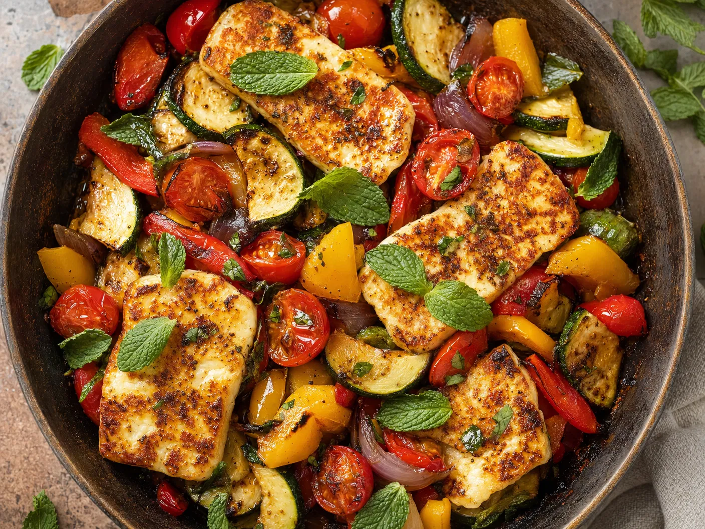 Mediterranean Halloumi and Veggies