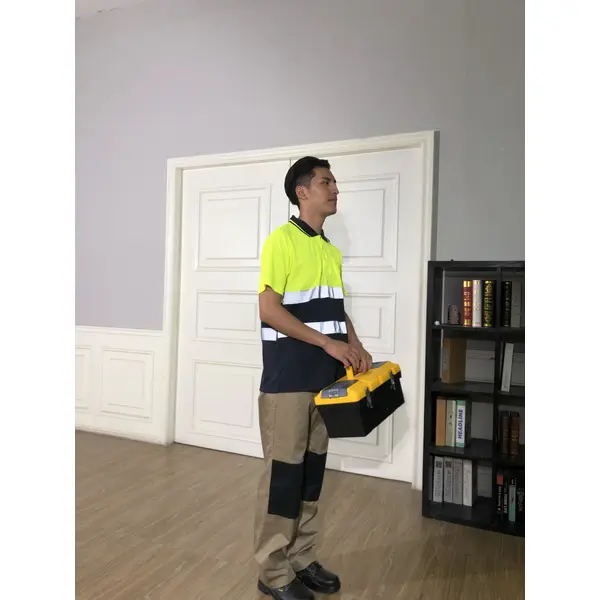 bd-mo-056 訂購酒店維修制服在線直播秀定制翻領熒光拼接工作服制服酒店維修制服供應商|制服展示圖