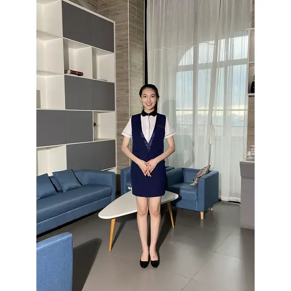 bd-mo-106 定制前台製服 模特展示 定制兩件套制服 前台製服供應商|制服展示圖