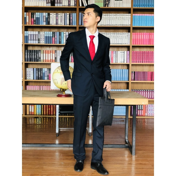 bd-mo-059 個性化男士西裝設計商務單排扣雙扣男士西裝真人試穿男士西裝服裝廠|制服展示圖