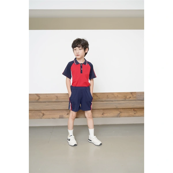 bd-mo-145定制夏季短袖英式校服模特展示設計polo夏季校服校服設計公司|制服展示圖