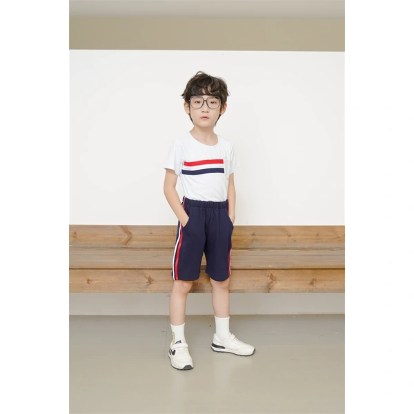 bd-mo-155定做圓領T卹套裝校服設計純棉校服套裝時尚舒適真人試穿模特示範|制服展示圖