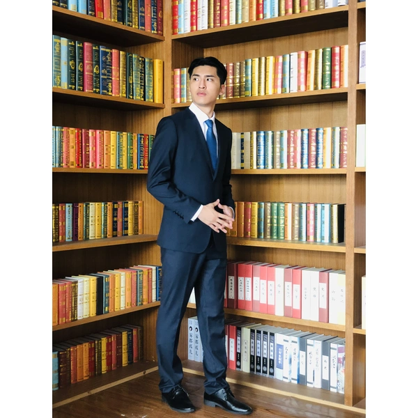 bd-mo-060 製造條紋男士西服,貼身設計單排扣雙扣條紋男士西服,現場演示,男士西服供應商|制服展示圖