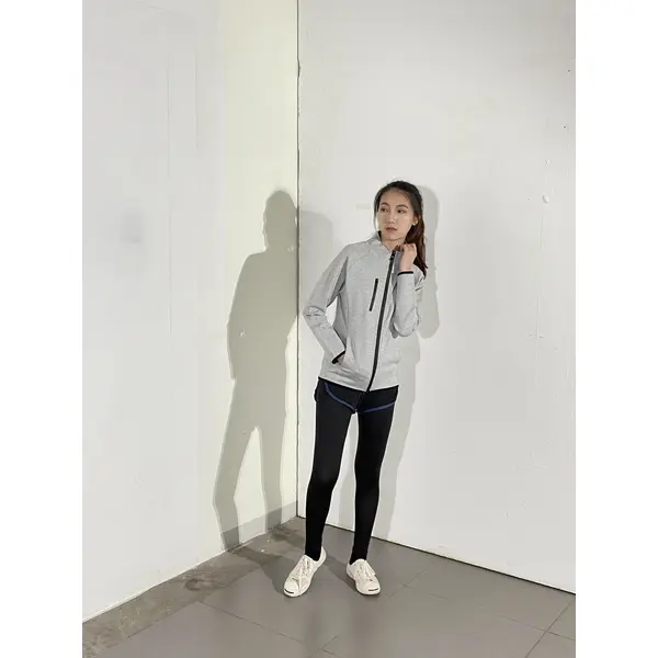 bd-mo-136 訂購針織夾克在線模型展示黑色袖灰色休閒夾克針織夾克製造商|制服展示圖
