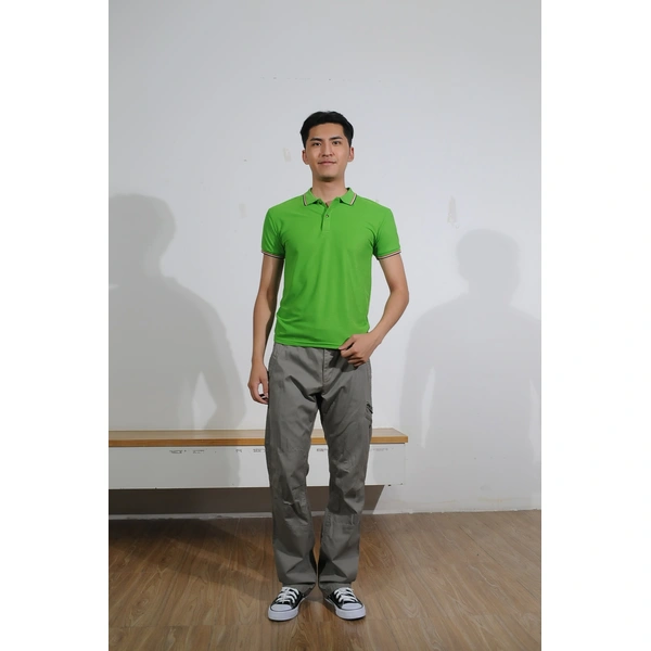 bd-mo-011 定制男士短袖 polo 衫,設計綠色和彩色側 polo 衫,現場表演 polo 衫製造商|制服展示圖