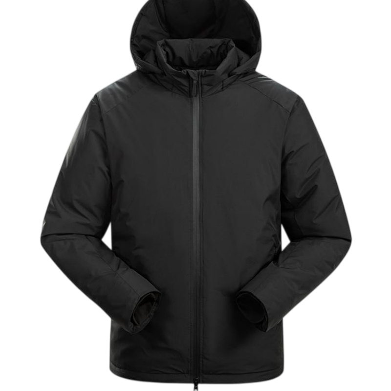 全黑專業防風連帽羽絨服樣辦展示