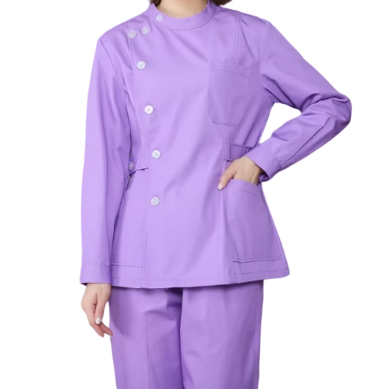 透氣耐磨紫羅蘭護士服套裝，專業舒適，展現醫護人員優雅風采