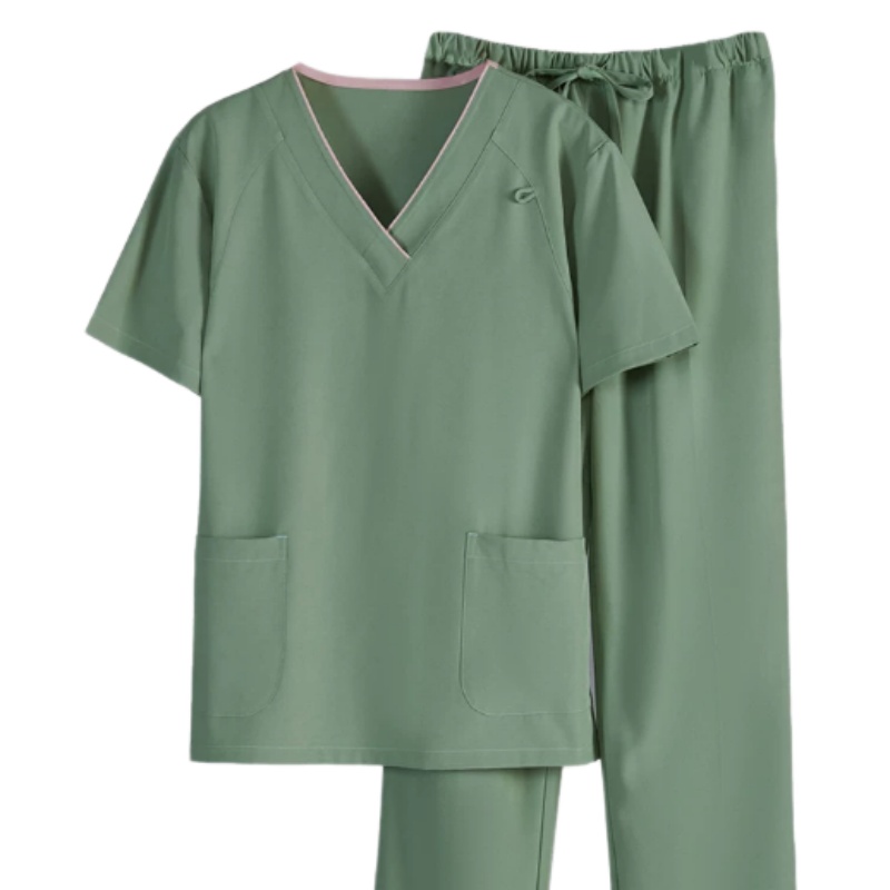 專業彈力V領洗手服套裝 診所牙醫體檢中心專用 舒適透氣