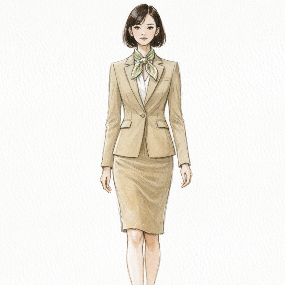 訂製女西裝西裙套裝 | 免費制服設計諮詢 | iGift一站式制服服務 | 絲巾搭配 1