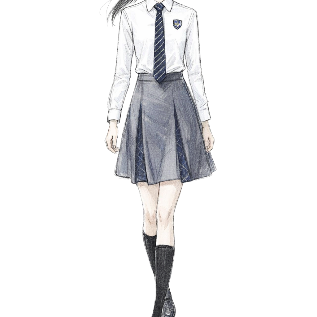 訂製透氣耐穿學院風校服套裝 | 經典白襯衫配百褶裙 | 香港制服訂造首選 2